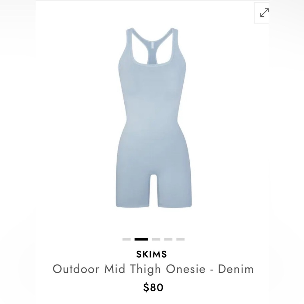 Skims blue Outdoor Mid Thigh Onesie romper Denim Pacific nwt - Picture 11 of 11